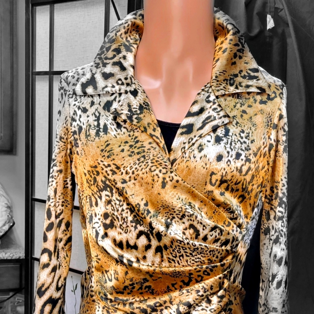 Karen Kane Leopard Print Blouse